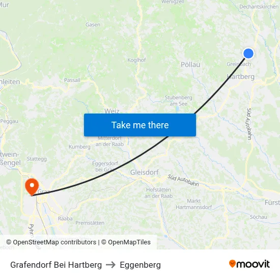 Grafendorf Bei Hartberg to Eggenberg map