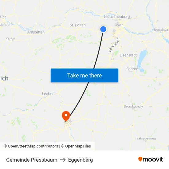 Gemeinde Pressbaum to Eggenberg map