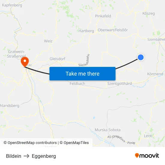 Bildein to Eggenberg map