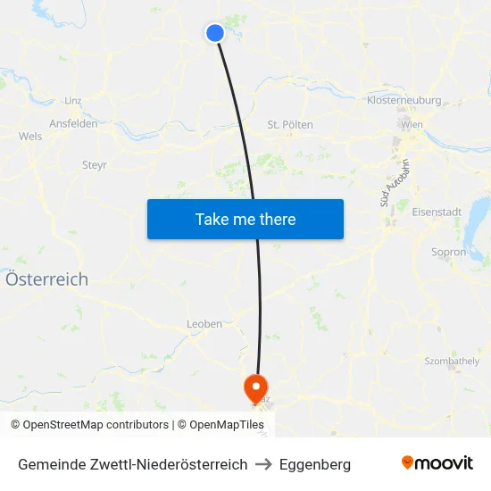 Gemeinde Zwettl-Niederösterreich to Eggenberg map