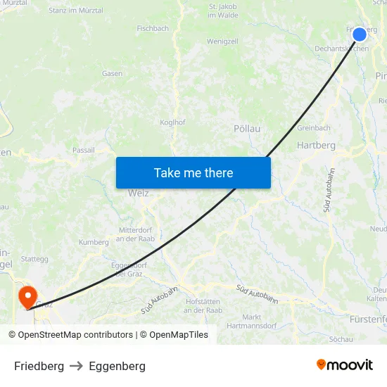 Friedberg to Eggenberg map