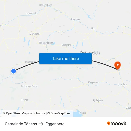 Gemeinde Tösens to Eggenberg map