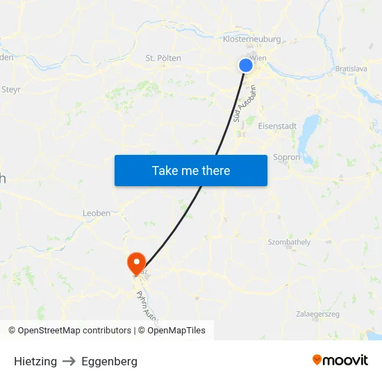 Hietzing to Eggenberg map