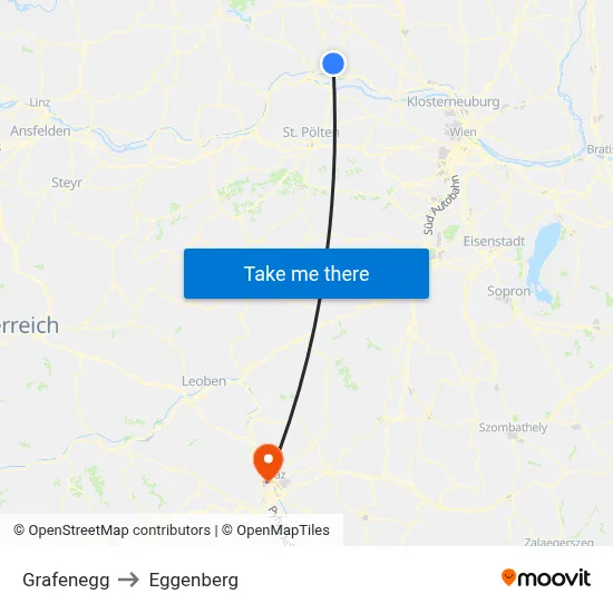 Grafenegg to Eggenberg map