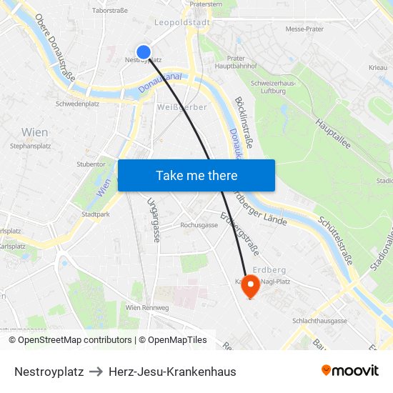 Nestroyplatz to Herz-Jesu-Krankenhaus map