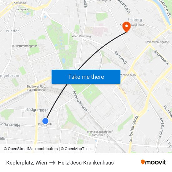Keplerplatz, Wien to Herz-Jesu-Krankenhaus map