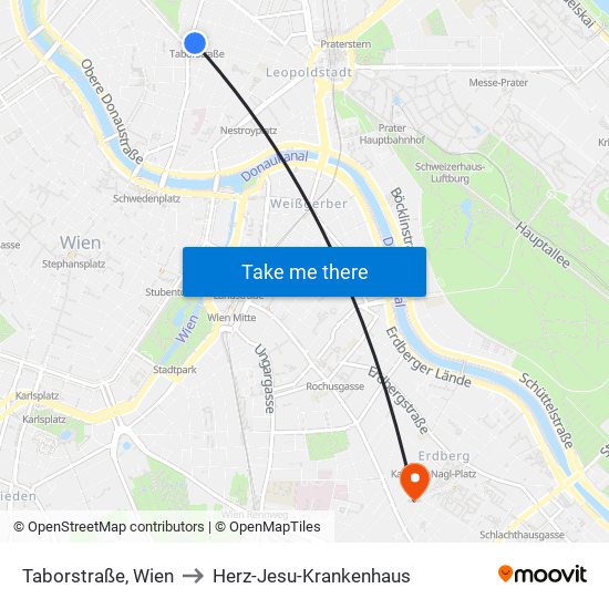 Taborstraße, Wien to Herz-Jesu-Krankenhaus map