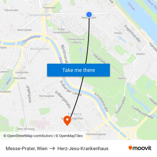 Messe-Prater, Wien to Herz-Jesu-Krankenhaus map