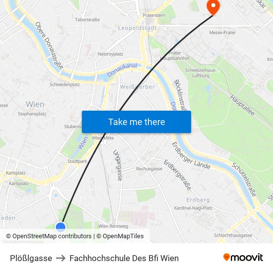 Plößlgasse to Fachhochschule Des Bfi Wien map