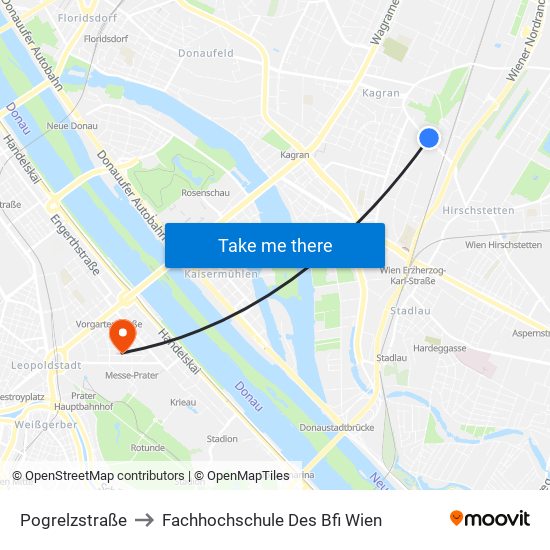 Pogrelzstraße to Fachhochschule Des Bfi Wien map