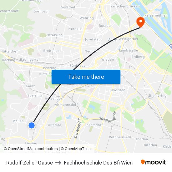 Rudolf-Zeller-Gasse to Fachhochschule Des Bfi Wien map