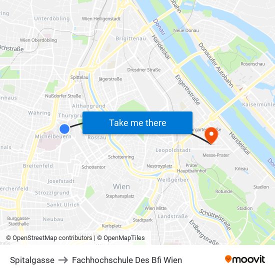 Spitalgasse to Fachhochschule Des Bfi Wien map