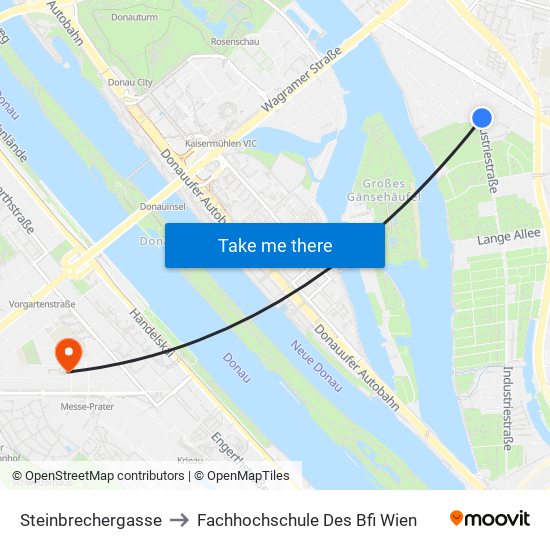 Steinbrechergasse to Fachhochschule Des Bfi Wien map