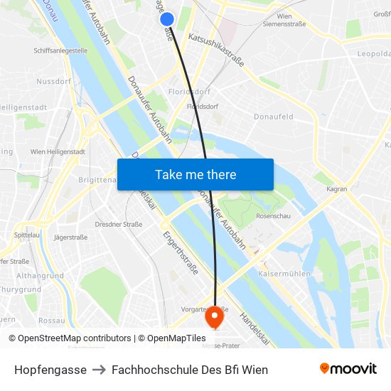 Hopfengasse to Fachhochschule Des Bfi Wien map