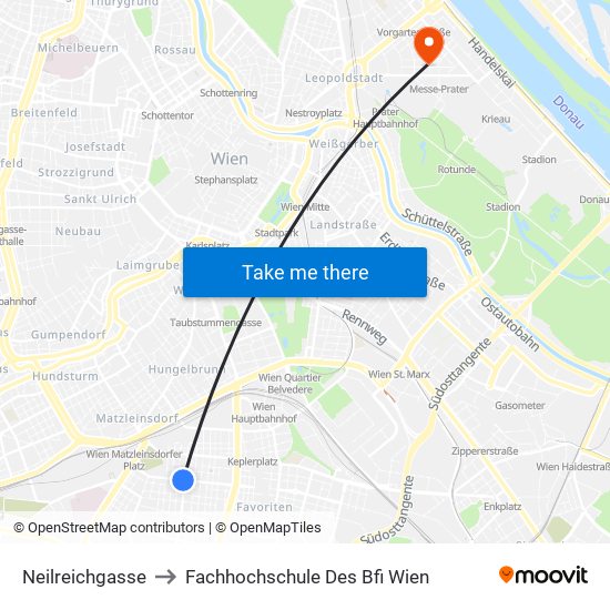 Neilreichgasse to Fachhochschule Des Bfi Wien map