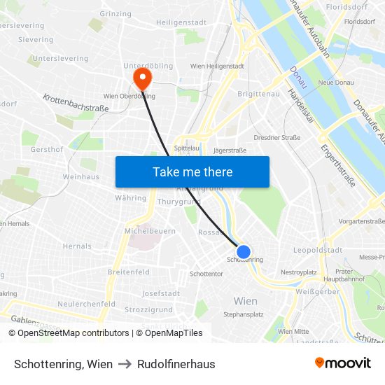 Schottenring, Wien to Rudolfinerhaus map