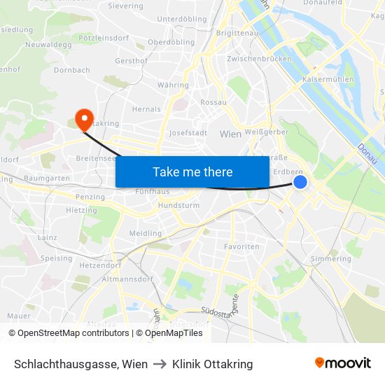 Schlachthausgasse, Wien to Klinik Ottakring map
