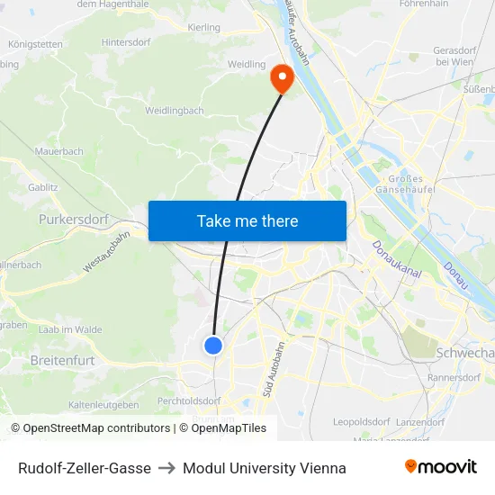 Rudolf-Zeller-Gasse to Modul University Vienna map