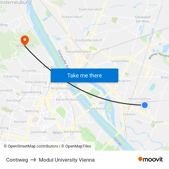 Contiweg to Modul University Vienna map