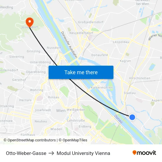 Otto-Weber-Gasse to Modul University Vienna map