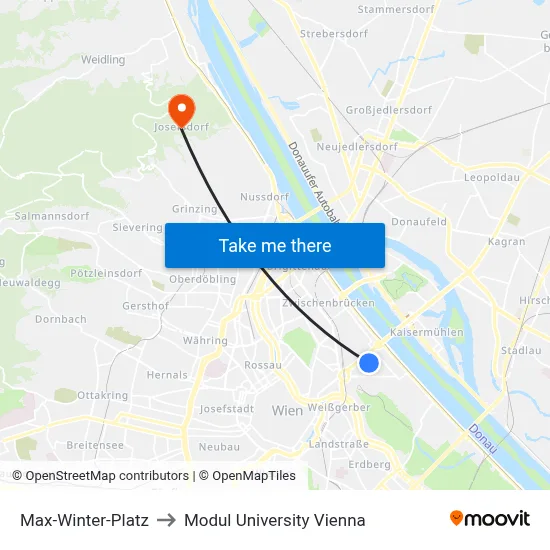 Max-Winter-Platz to Modul University Vienna map