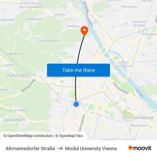 Altmannsdorfer Straße to Modul University Vienna map