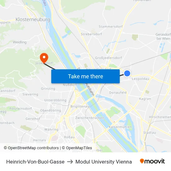 Heinrich-Von-Buol-Gasse to Modul University Vienna map