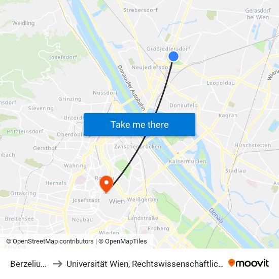 Berzeliusgasse to Universität Wien, Rechtswissenschaftliche Fakultät (Juridicum) map