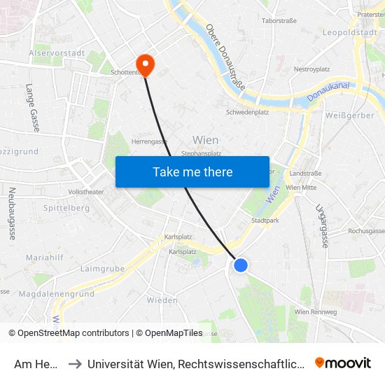 Am Heumarkt to Universität Wien, Rechtswissenschaftliche Fakultät (Juridicum) map