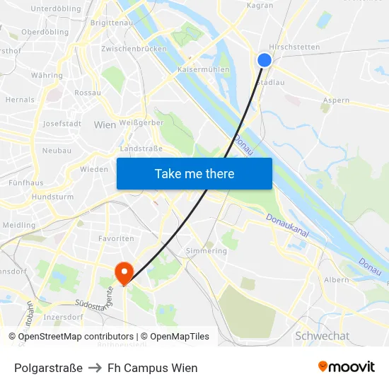 Polgarstraße to Fh Campus Wien map