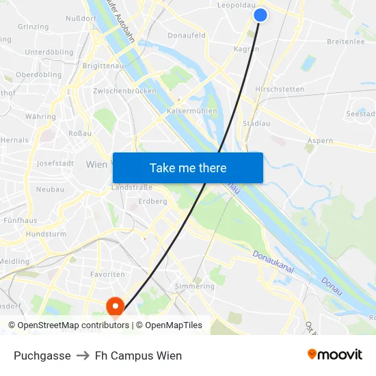 Puchgasse to Fh Campus Wien map