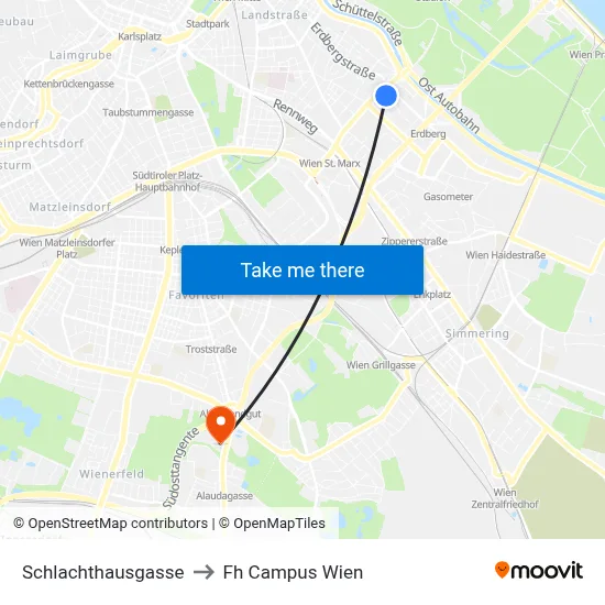 Schlachthausgasse to Fh Campus Wien map