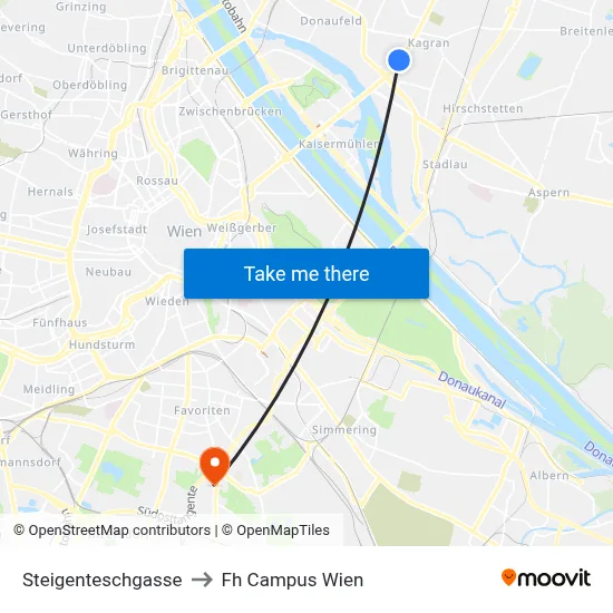 Steigenteschgasse to Fh Campus Wien map