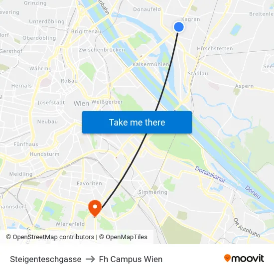 Steigenteschgasse to Fh Campus Wien map