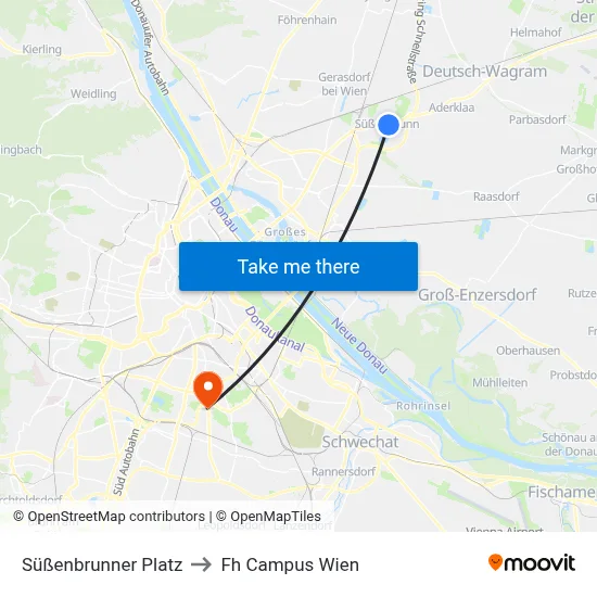 Süßenbrunner Platz to Fh Campus Wien map