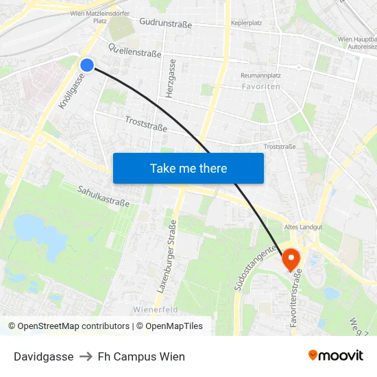 Davidgasse to Fh Campus Wien map