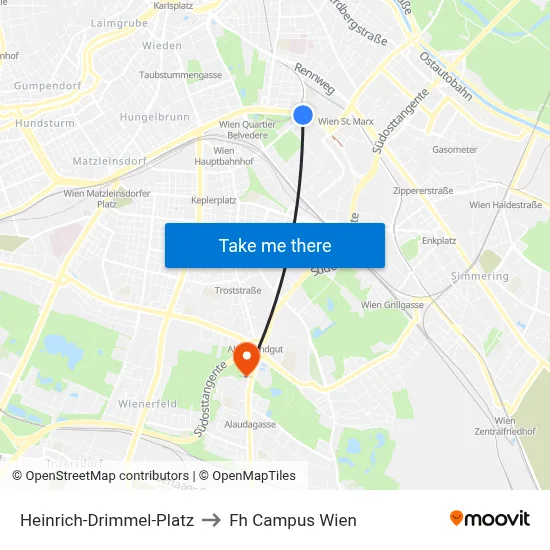 Heinrich-Drimmel-Platz to Fh Campus Wien map