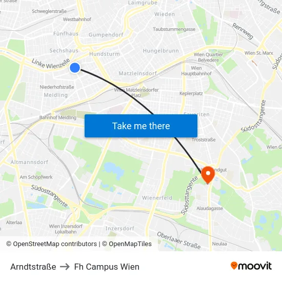 Arndtstraße to Fh Campus Wien map