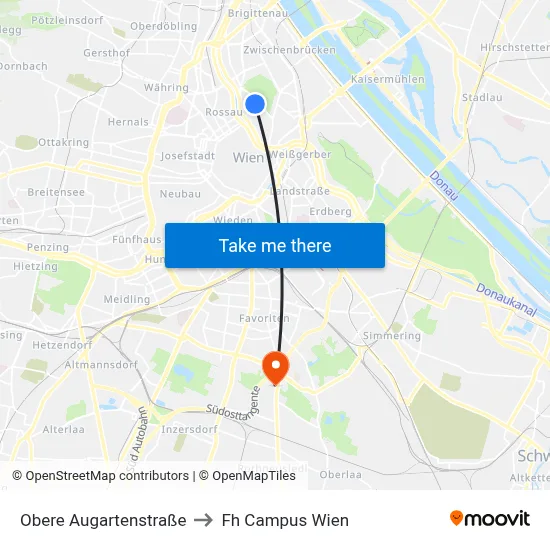 Obere Augartenstraße to Fh Campus Wien map