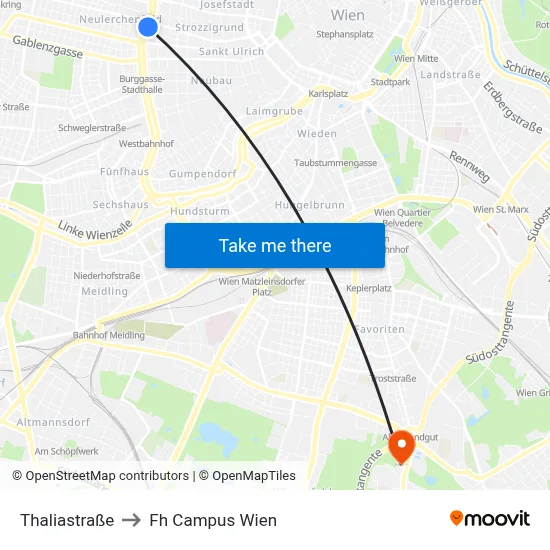 Thaliastraße to Fh Campus Wien map