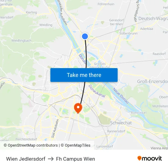 Wien Jedlersdorf to Fh Campus Wien map