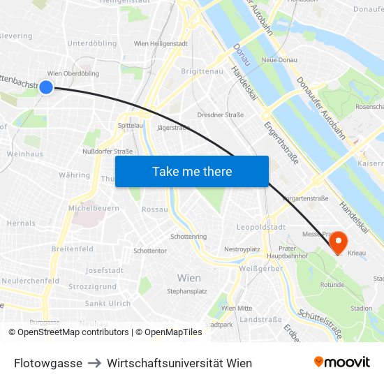 Flotowgasse to Wirtschaftsuniversität Wien map