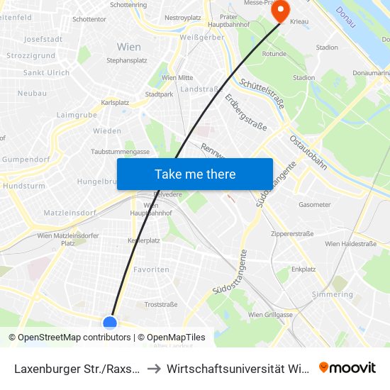 Laxenburger Str./Raxstr. to Wirtschaftsuniversität Wien map