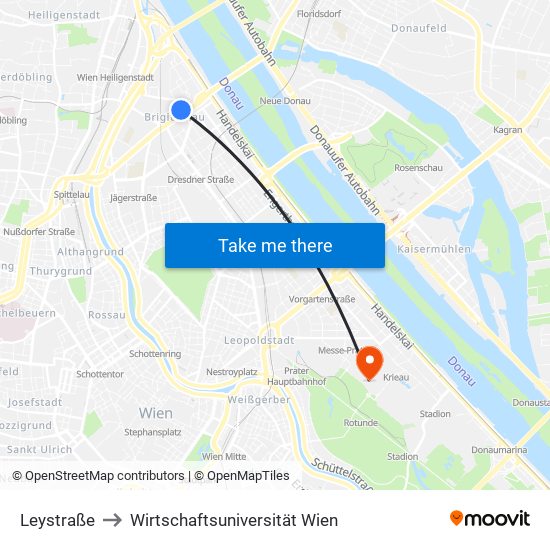 Leystraße to Wirtschaftsuniversität Wien map