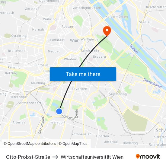 Otto-Probst-Straße to Wirtschaftsuniversität Wien map