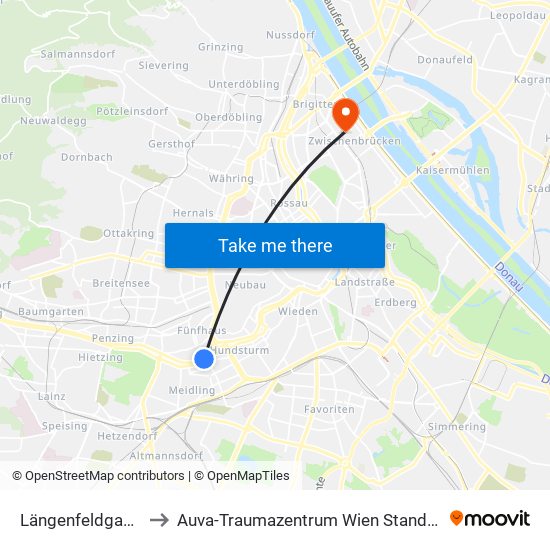 Längenfeldgasse, Wien to Auva-Traumazentrum Wien Standort Lorenz Böhler map