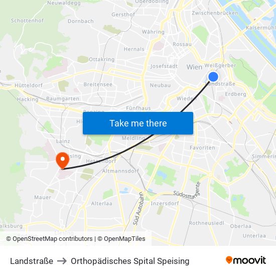 Landstraße to Orthopädisches Spital Speising map