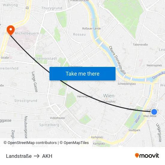 Landstraße to AKH map