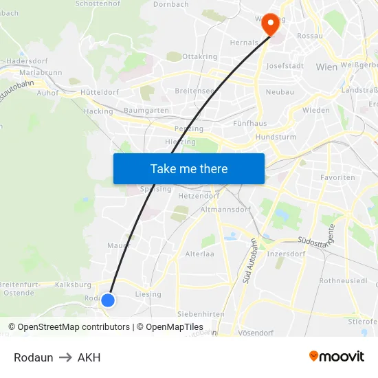 Rodaun to AKH map