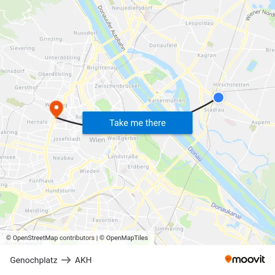 Genochplatz to AKH map